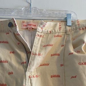 Lisa Says Gah! Gah! Pasta jeans waist size 35” inseam 30”